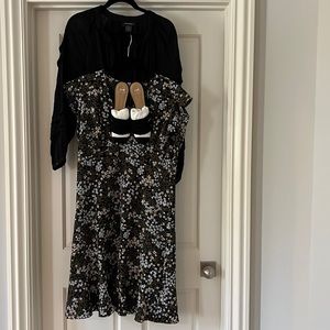 Two dresses with one pair of black sandals